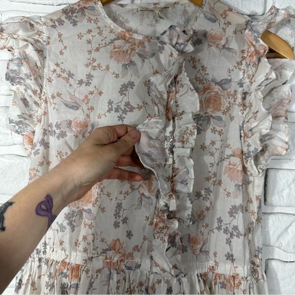 Maje Floral Ruffle Maxi Dress Size 3 (US Large) - Picture 14 of 14